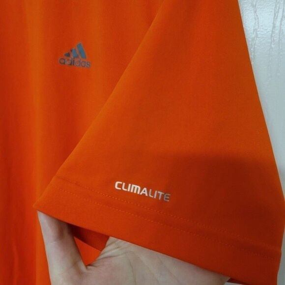 ~ mens orange Adidas climalite t shirt - Picture 2 of 4